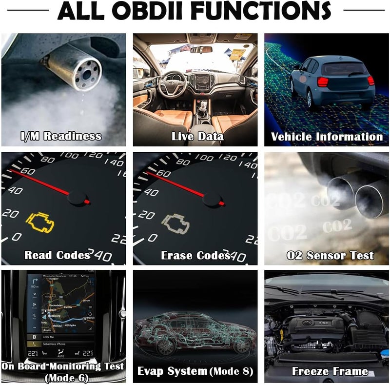 OnRetul OBD2 Scanner Diagnostic Tool - Check Engine Light Code Reader, Reset Function, Data Stream, I/M Readiness, Full Features, Modes 6 & 8, for All 1996+ Vehicles, Automotriz Scanner - Image 4